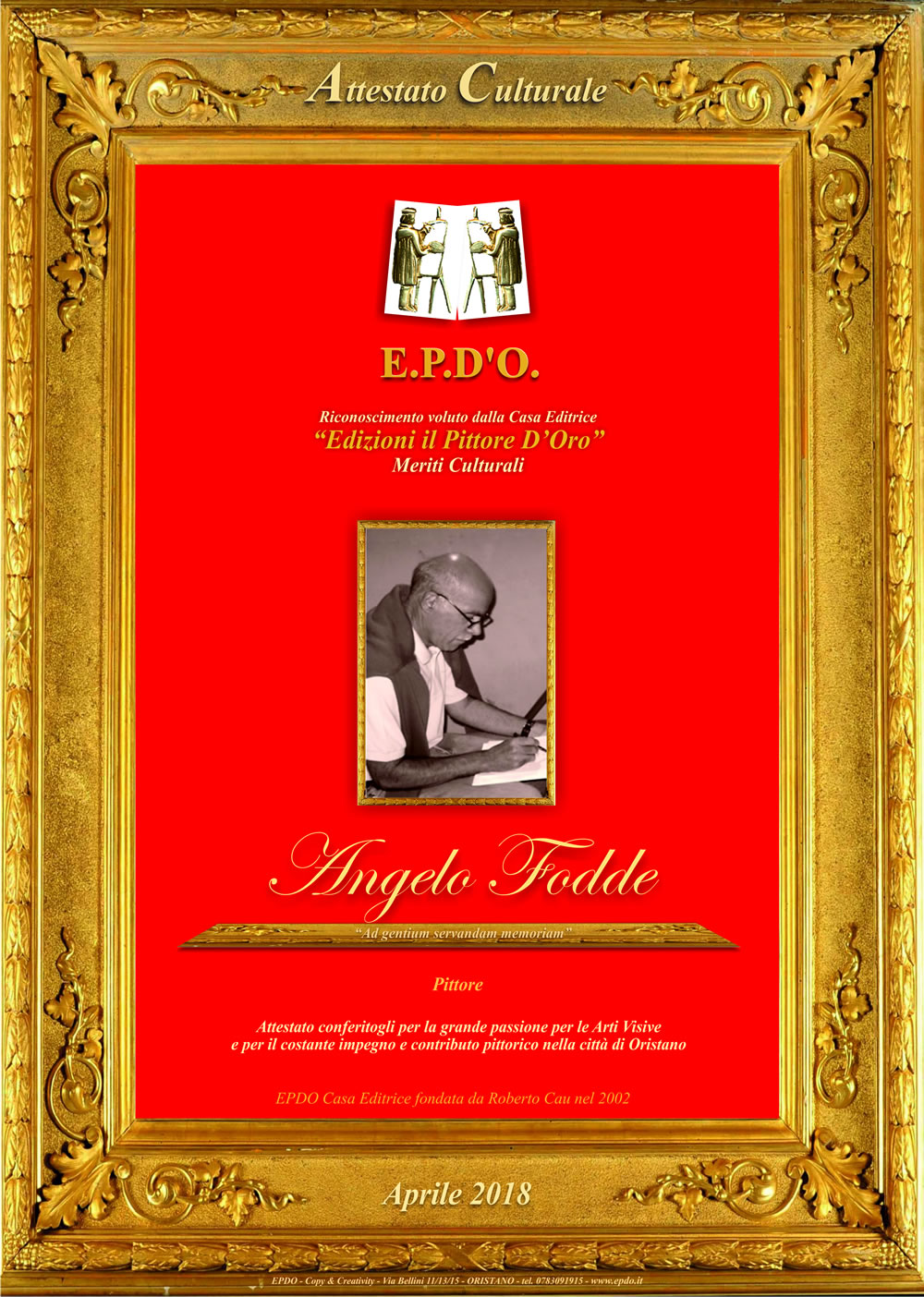 EPDO - Attestato Culturale Angelo Fodde